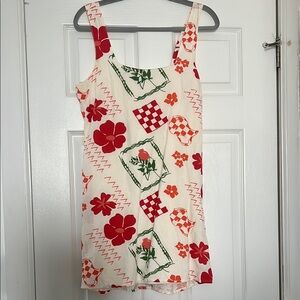 Urban outfitters linen picnic mini dress